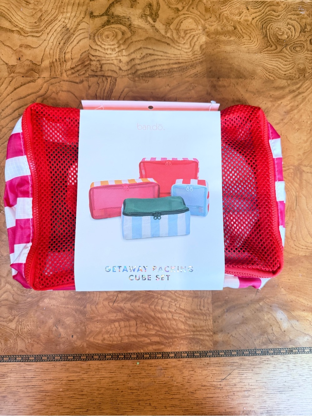 bando Getaway Packing Cube Set - Red and White Stripes